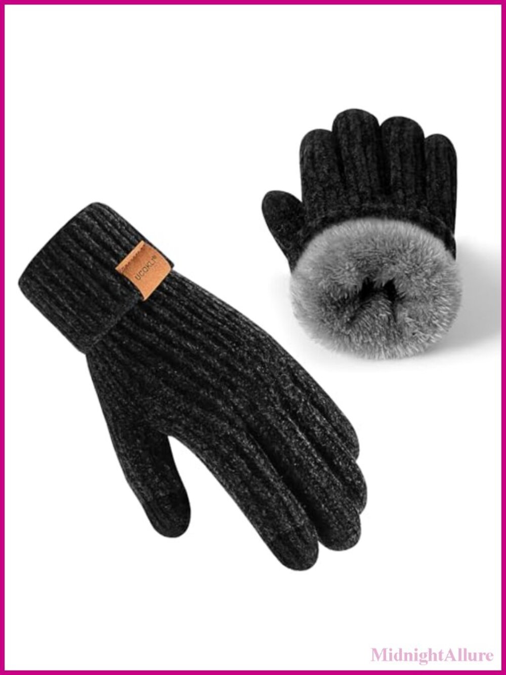 Womens Winter Gloves Chenille Fleece Lined Touchscreen Cold Weather Warm